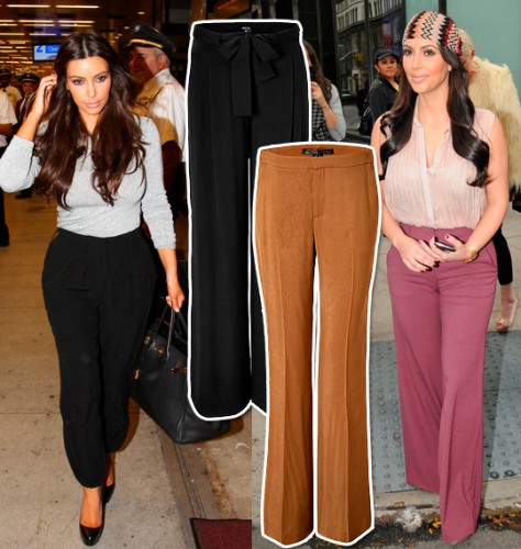 Ким Кардашьян отдает предпочтение широким прямым брюкам